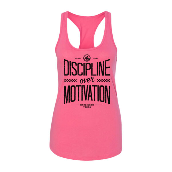 DISCIPLINE OVER MOTIVATION - WOMEN'S FITTED TANK - $GP4KSE$ Thumbnail